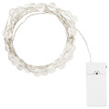 SNÖYRA LED string light with 40 lights, indoor, battery operated silver