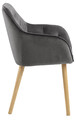 Chair Brooke, velvet, grey