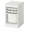 TROFAST Storage combination with box/trays, white/white, 34x44x56 cm