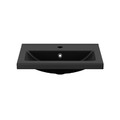 GoodHome Ceramic Wash-basin Nira slim 16 x 38 x 52.8 cm, black