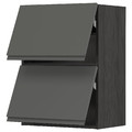 METOD Wall cab horizo 2 doors w push-open, black/Voxtorp dark grey, 60x80 cm