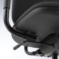 SMÖRKULL Office chair with armrests, Gräsnäs dark grey