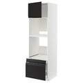 METOD / MAXIMERA Hi cab f ov/combi ov w dr/2 drwrs, white/Upplöv matt anthracite, 60x60x200 cm