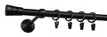 Curtain Rod Siena 19 mm 160 cm, black