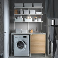 ENHET Storage combination for laundry, white/oak effect, 139x63.5x87.5 cm