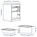 TROFAST Storage combination with boxes, light white stained pine light orange/bright green, 32x44x52 cm