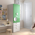 SMÅSTAD / PLATSA Wardrobe, white green/with 3 drawers, 60x57x181 cm