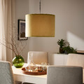 SUNNEBY / MOLNSKIKT Pendant lamp, black/dark yellow velvet