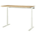 MITTZON Desk sit/stand, electric oak veneer/white, 160x80 cm