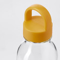 FORMSKÖN Water bottle, clear glass/yellow, 0.5 l