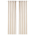 MOALINA Curtains, 1 pair, beige, 145x300 cm