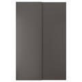 HASVIK Pair of sliding doors, dark grey, 150x236 cm