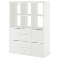 KALLAX Shelving unit with 6 inserts, white, 112x147 cm