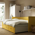 HEMNES Day-bed w 3 drawers/2 mattresses, yellow/Ågotnes firm, 80x200 cm