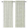 HÅRKÖRVEL Curtains, 1 pair, green, 145x300 cm