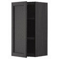 METOD Wall cabinet with shelves, black/Lerhyttan black stained, 40x80 cm