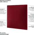 Upholstered Wall Panel Stegu Mollis Square 30 x 30 cm, red