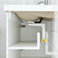 HAVBÄCK / ORRSJÖN Wash-stnd w doors/wash-basin/tap, beige/white marble effect, 82x49x71 cm