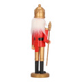 Nutcracker Christmas Decoration 28cm, gold crown