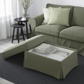 EKTORP Footstool with storage, Hakebo grey-green