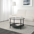 VITTSJÖ Coffee table, black-brown, glass, 75 cm