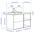 ÄNGSJÖN / BACKSJÖN Wash-stand/wash-basin/tap, oak effect/white marble effect, 102x49x71 cm