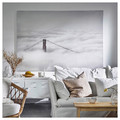 BJÖRKSTA Picture with frame, bridge and clouds/aluminium-colour, 200x140 cm