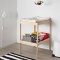 SNIGLAR Changing table,  beech, white, 72x53 cm