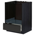 METOD / MAXIMERA Base cabinet for oven with drawer, black/Upplöv matt anthracite, 60x60 cm