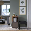 EKET Cabinet combination with legs, dark grey/walnut effect, 35x35x80 cm