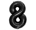 Foil Balloon Number 8, black, 92cm