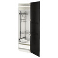 METOD / MAXIMERA High cabinet with cleaning interior, white/Lerhyttan black stained, 60x60x200 cm