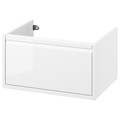 ÄNGSJÖN Wash-stand with drawer, high-gloss white, 60x48x33 cm