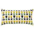 SANDMOTT Cushion, green/yellow, 30x58 cm