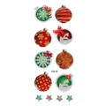 Christmas Stickers Christmas Baubles/Stars 12pcs