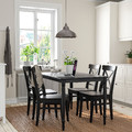 DANDERYD / INGOLF Table and 4 chairs, black/brown-black, 130 cm