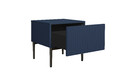 Nightstand Bedside Table Nicole Set of 2, black legs, dark blue