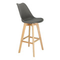 Bar Stool Norden Wood, high, PP, dark grey