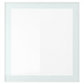 BESTÅ Storage combination w/glass doors, white/Selsviken high gloss/beige clear glass, 120x42x193 cm