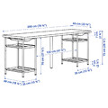 LAGKAPTEN / SPÄND Desk, white stained oak/white, 200x60 cm