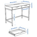 ALEX Desk, white stained/oak effect, 100x48 cm