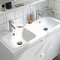 ORRSJÖN Double wash-basin with water trap, white, 102x49 cm