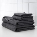 VÅGSJÖN Bath towel, dark grey, 70x140 cm