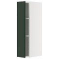 METOD Wall cabinet with shelves, white/Havstorp deep green, 20x80 cm