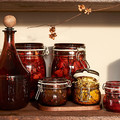 KRÖSAMOS Jar with lid, red-brown, 1 l