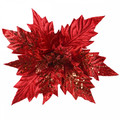 Christmas Decoration Artificial Flower Glitter Poinsettia, 1pc, assorted colours