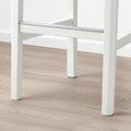 BERGMUND Bar stool with backrest, white/Orrsta light grey, 75 cm
