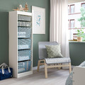 TROFAST Storage combination with boxes, white light green-grey/grey-blue, 46x30x145 cm