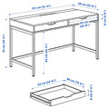 ALEX Desk, grey-turquoise, 132x58 cm