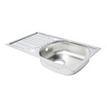 Steel Kitchen Sink Turing 1 Bowl with Drainer, satin